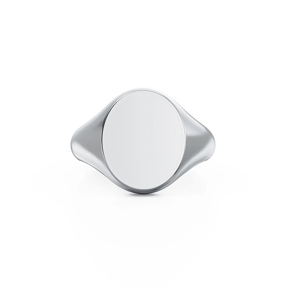 Sterling Silver Oval Signet Rings | Engraved in Hatton Garden